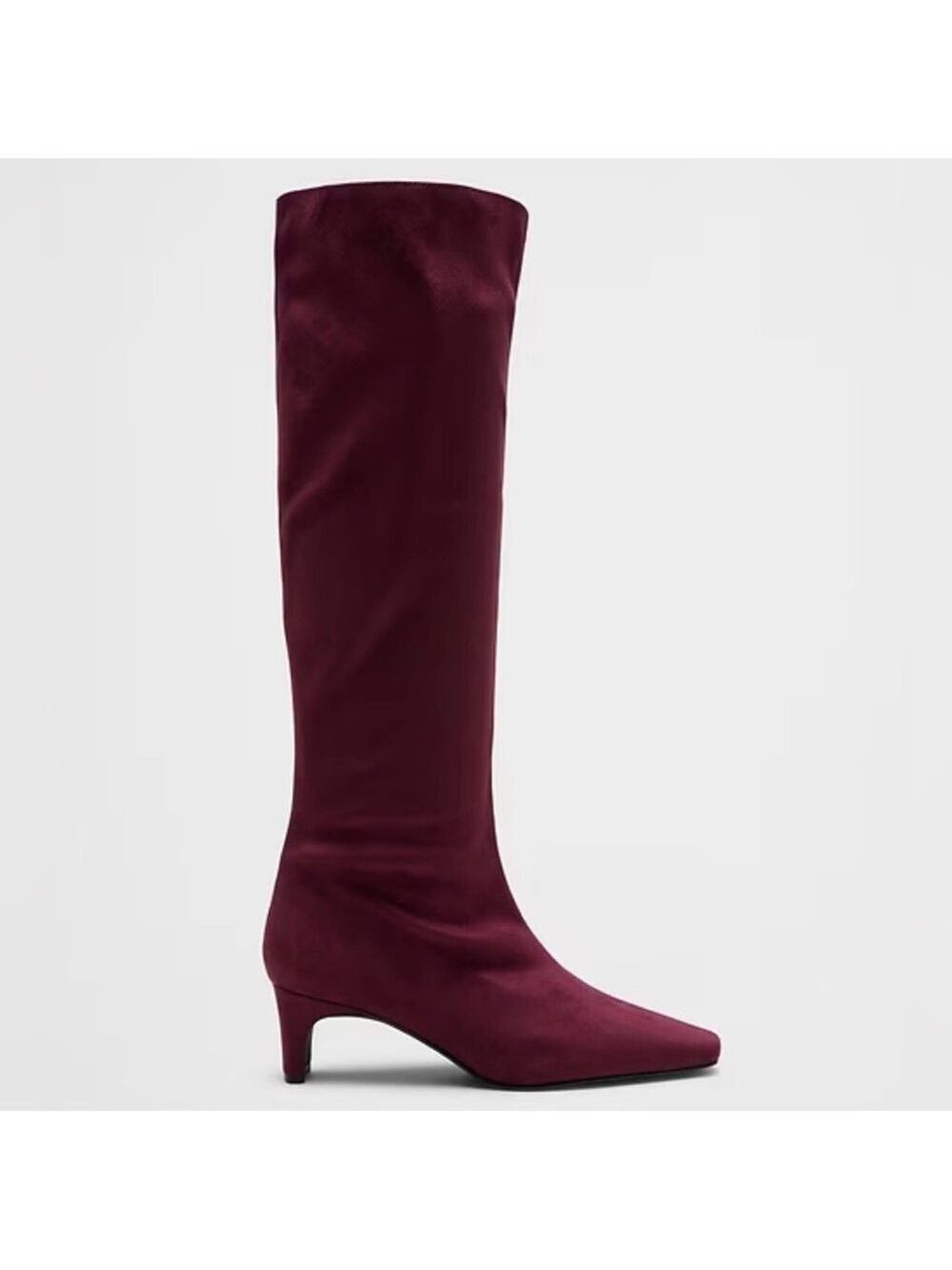 BANANA REPUBLIC BURGUNDY FAUX SUEDE TALL SLOUCH BOOTS SZ 8.5